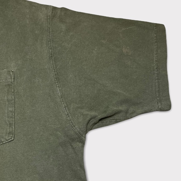 Vintage CARHARTT T-shirt ARMY GREEN Work-Wear Great Wear/Fade sz LARGE Early 00s - Picture 5 of 7